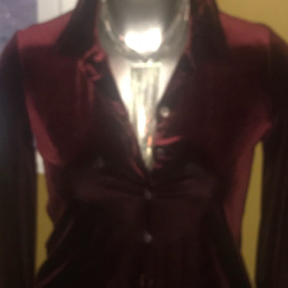 Classic stretch velvet button down shirt - Picture 3 of 3